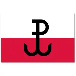 Polska Walcząca Flaga 90x150 cm z tunelem na drzewiec