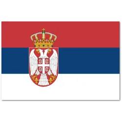 Serbia Flaga z Godłem 60x90 cm